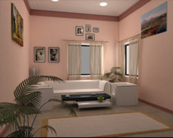 3D Interior Hall View